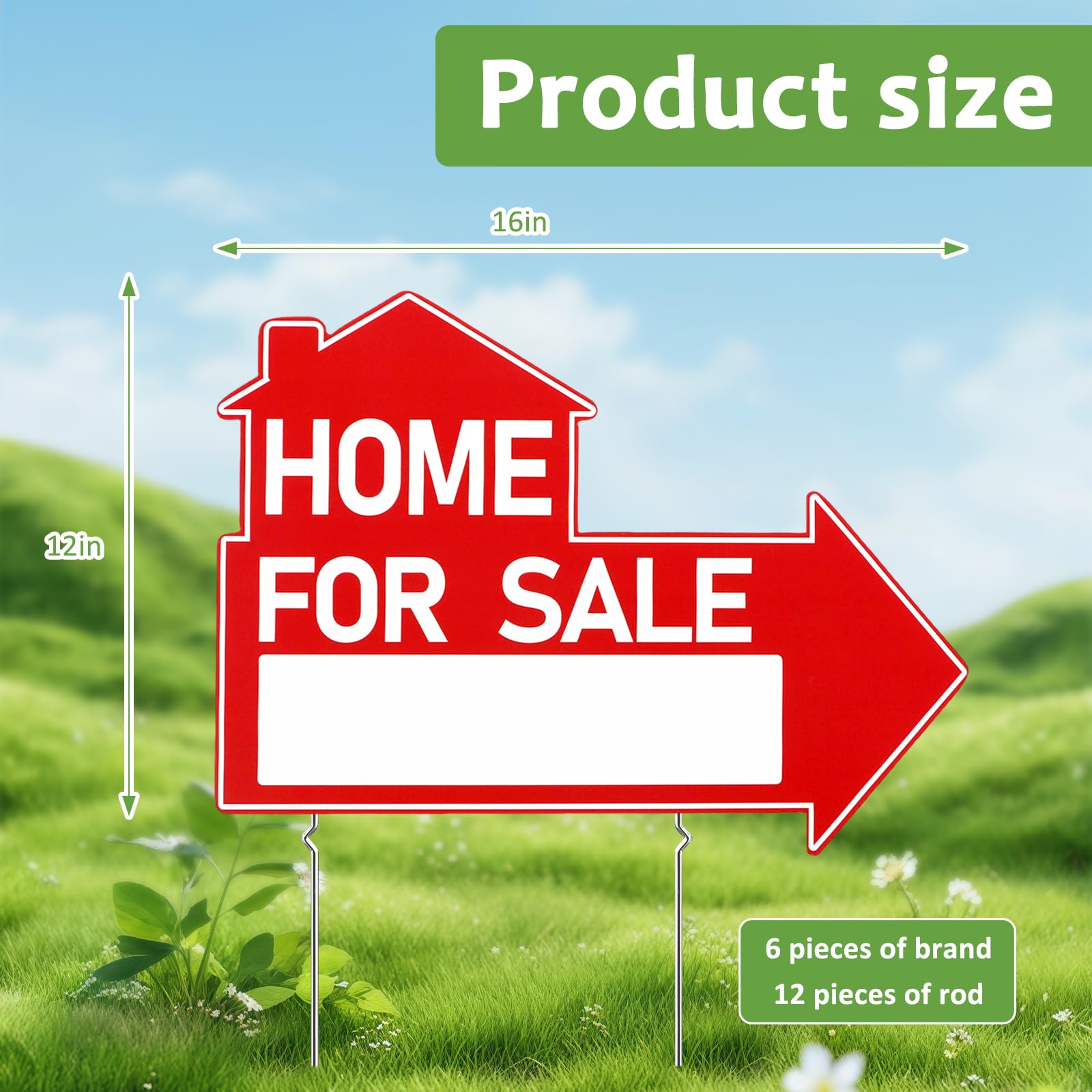 AQOYNQ house-for-sale sign with metal stake for sturdy outdoor display