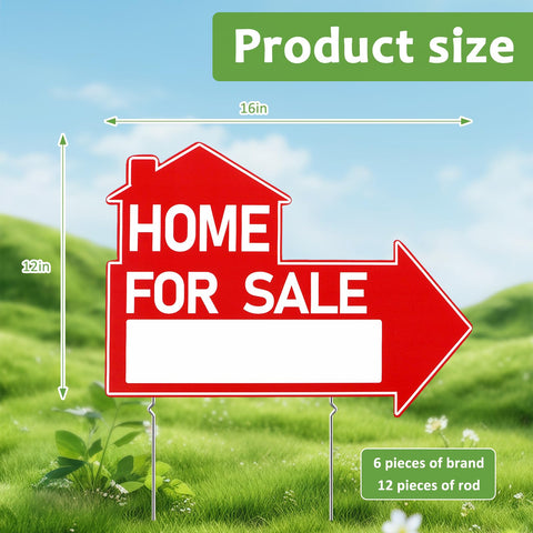 AQOYNQ house-for-sale sign with metal stake for sturdy outdoor display
