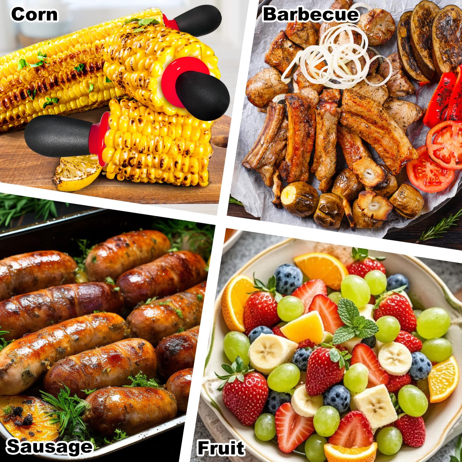AQRINGO corn cob holders packaging shown for quick take‑along.