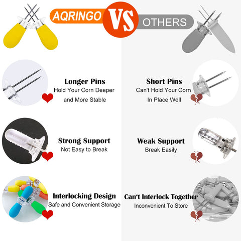 AQRINGO blue corn holders providing easy handling for grilled corn