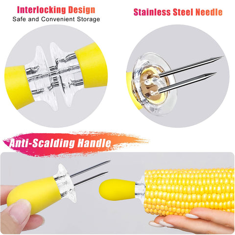 AQRINGO orange corn holders ideal for color-coded gatherings and picnics