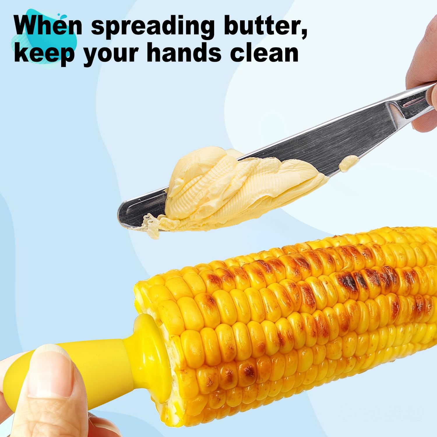 AQRINGO yellow corn holders ideal for corn on the cob eating ideas