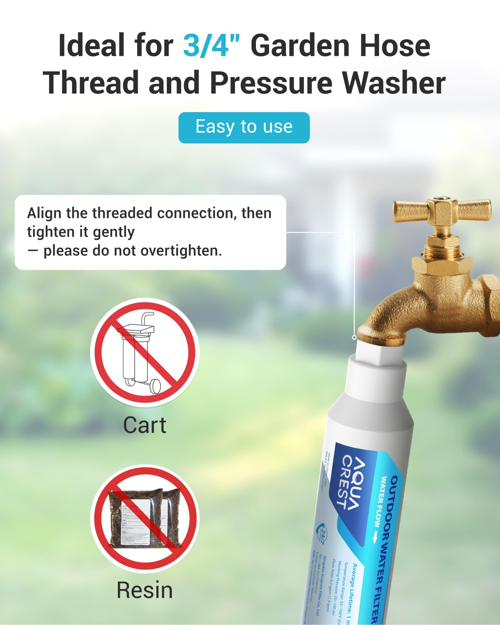 AQUA CREST water-softening effect reduces mineral spots during washing.