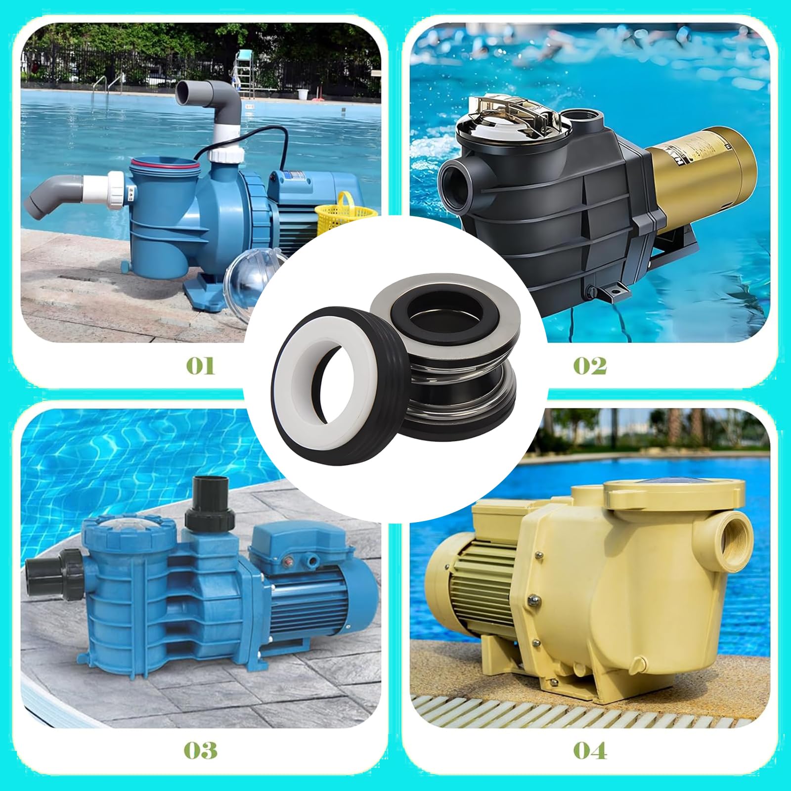 Aqua-Flo Tub-Master style shaft seal for pool equipment