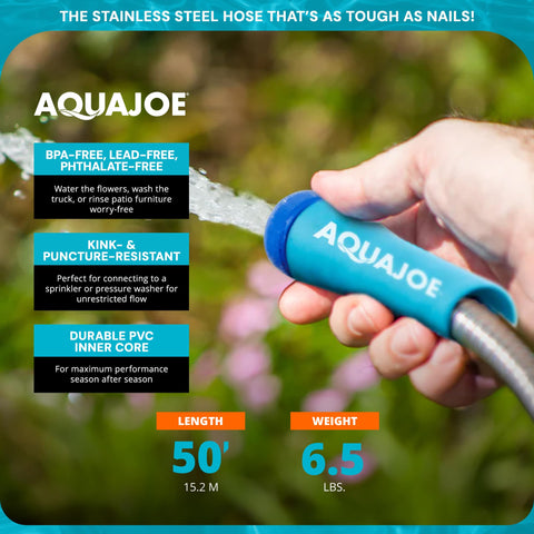 Aqua Joe AJSGH50 PVC inner core provides flexible flow without losing strength.