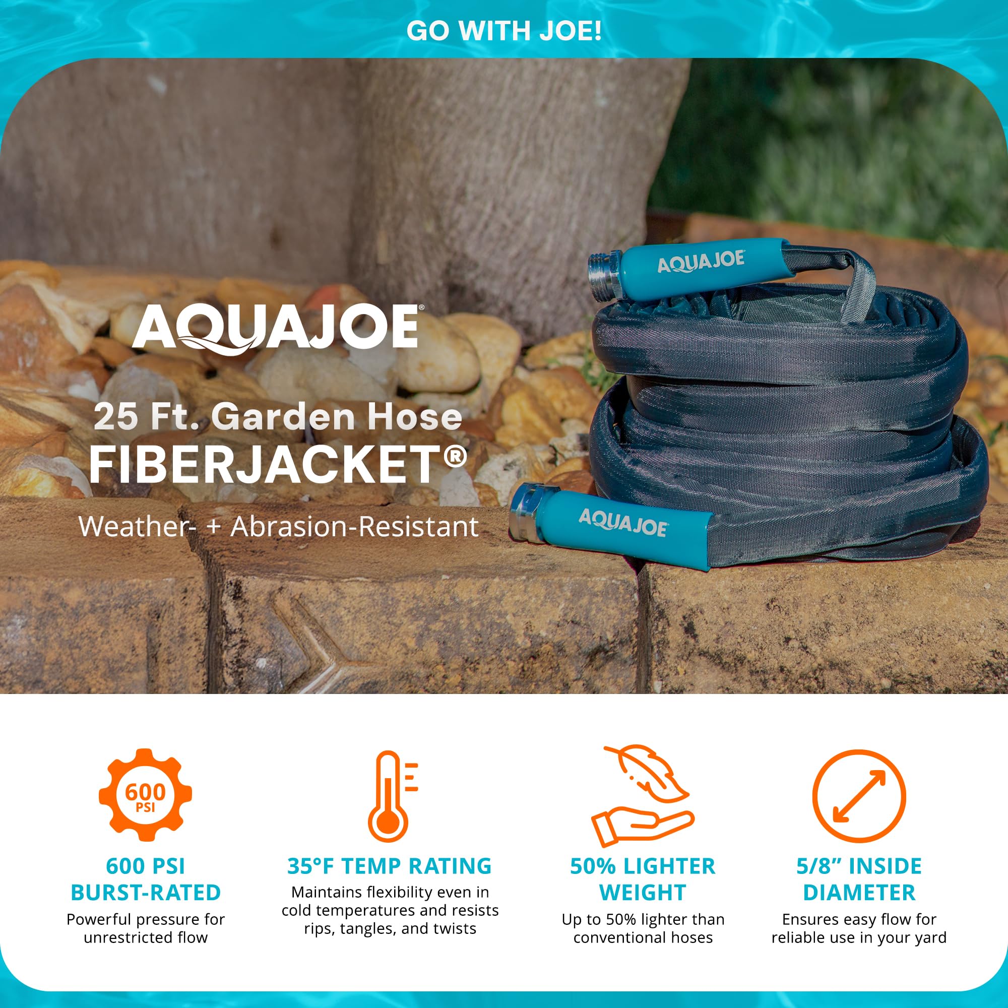 Aqua Joe leak-proof metal fittings ensuring reliable connections outdoors