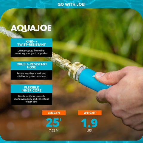 Aqua Joe lightweight hose reduces carry strain for everyday yard work
