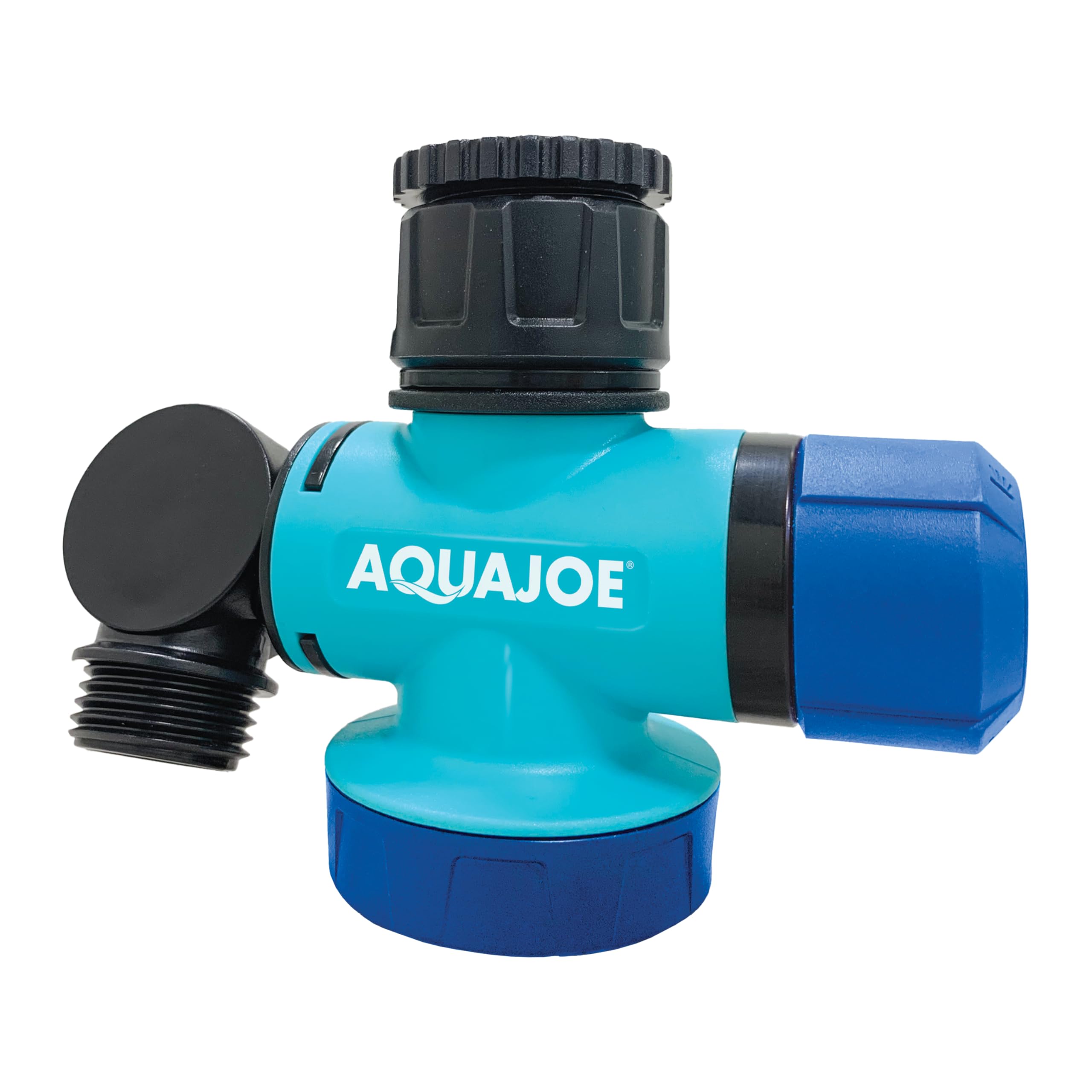 Aqua Joe multifunction outdoor faucet showing flexible connection for easy watering