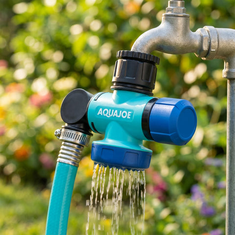 Aqua Joe standard spigot adapter fits most outdoor taps for quick setup