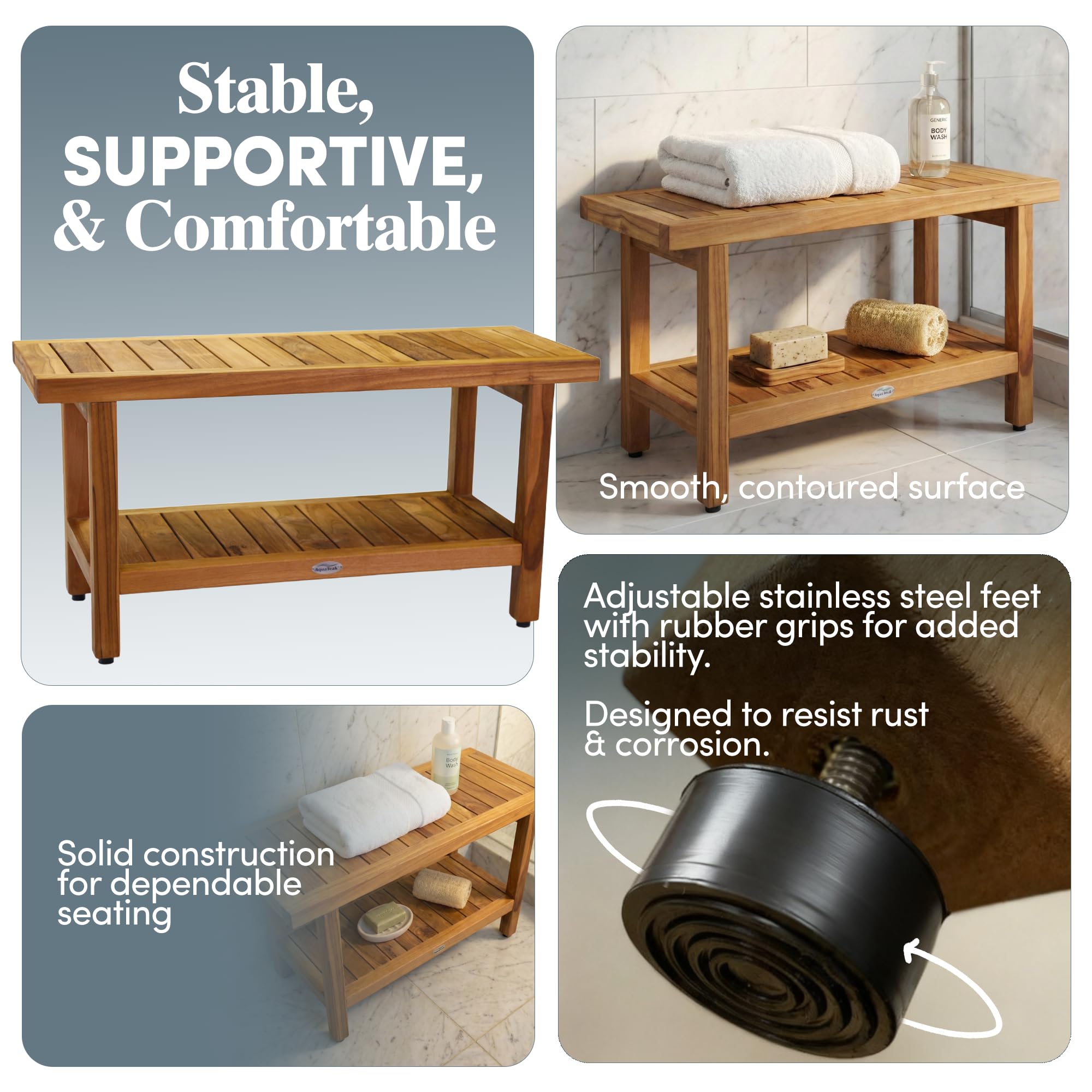AquaTeak hidden hardware preserves a sleek, seamless look.