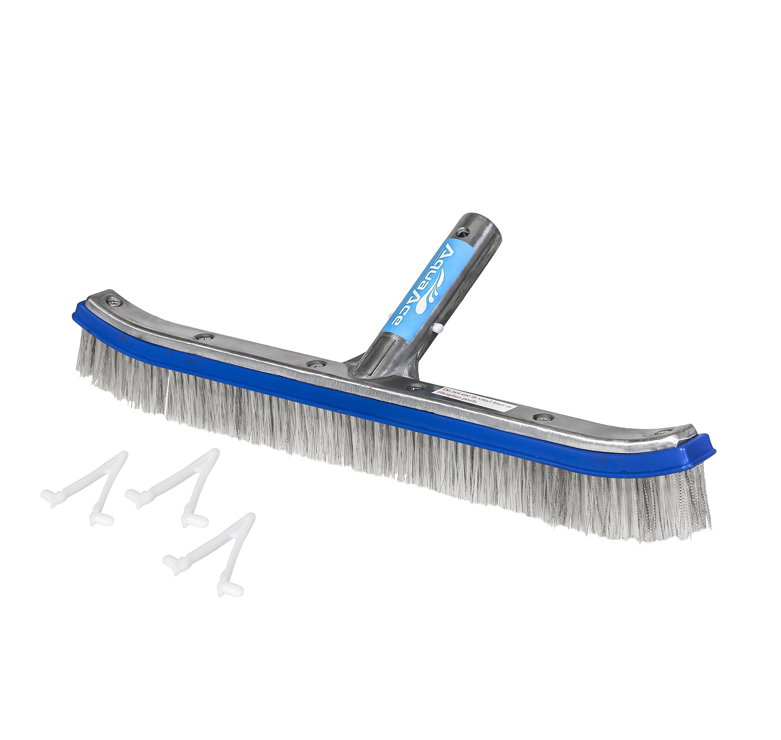 AquaAce Premium Brush close-up shows mixed nylon and stainless steel bristles for versatile cleaning.