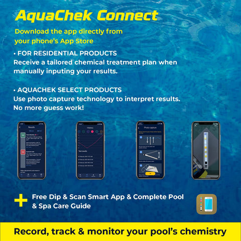 AquaChek close-up of strip texture emphasizes consistent color pads.