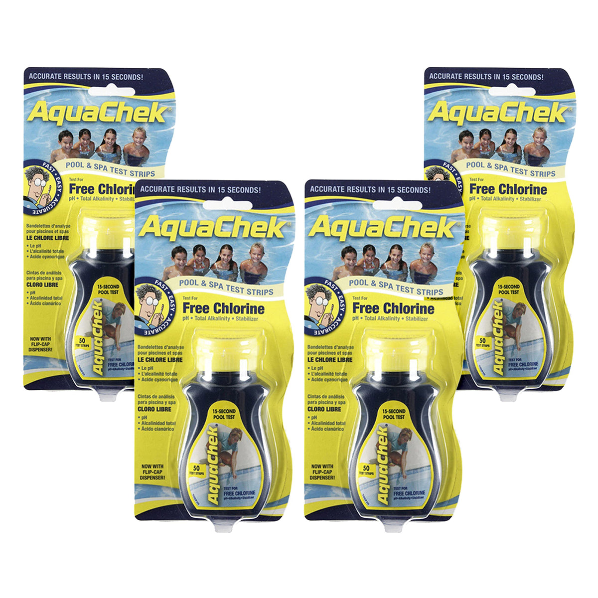 AquaChek free chlorine test strip for quick pool testing and peace of mind.