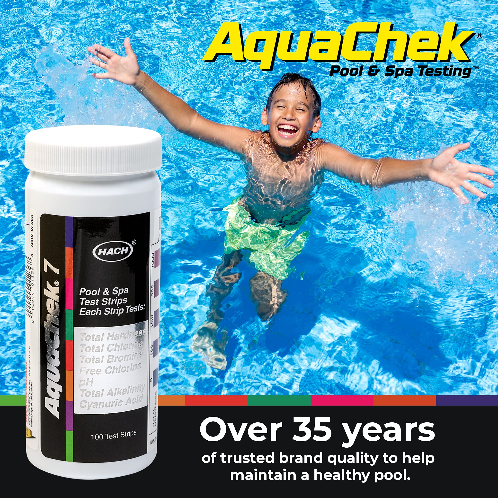 AquaChek precision-accuracy technology reflected in clear test visuals.