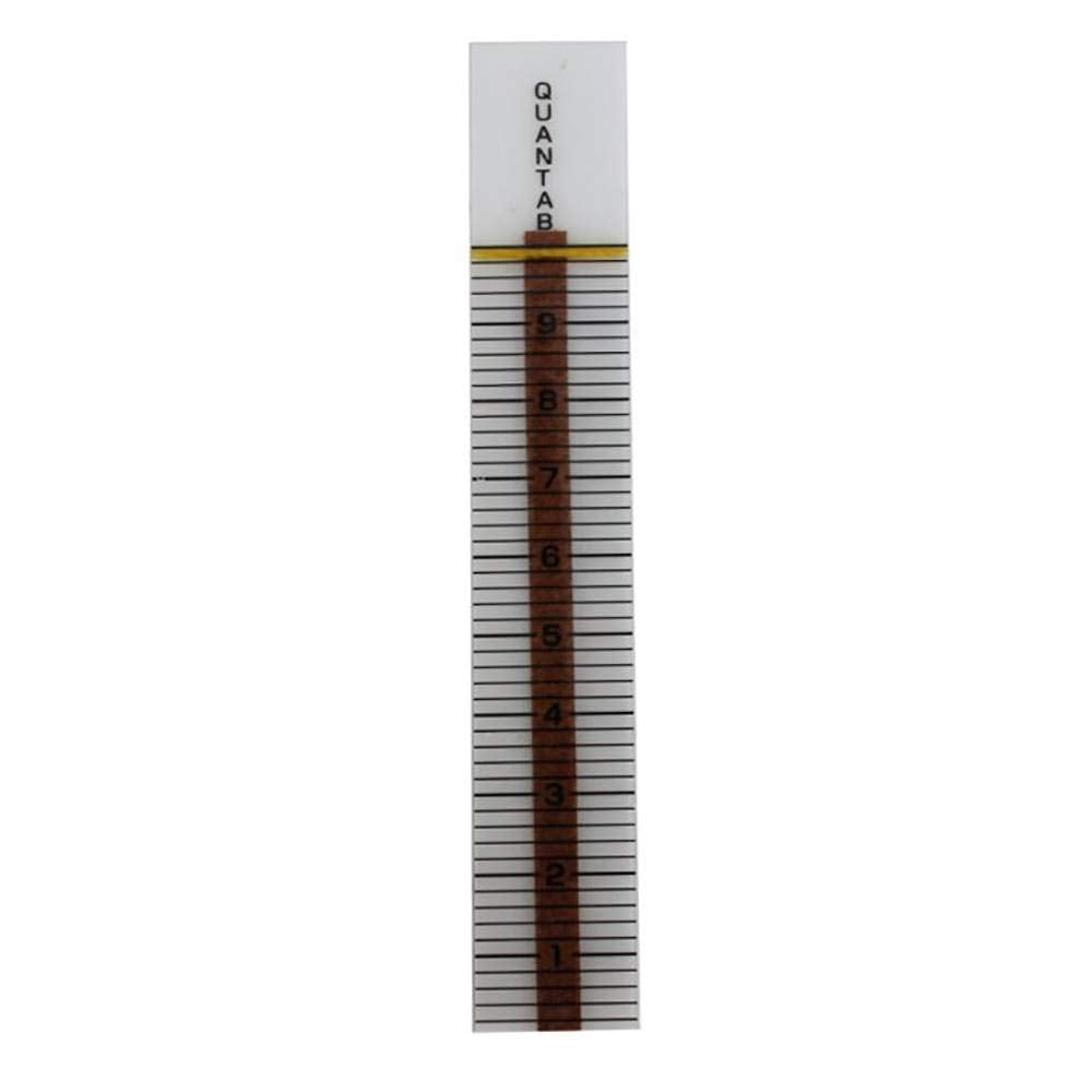 AquaChek test strip color comparison indicating salt level