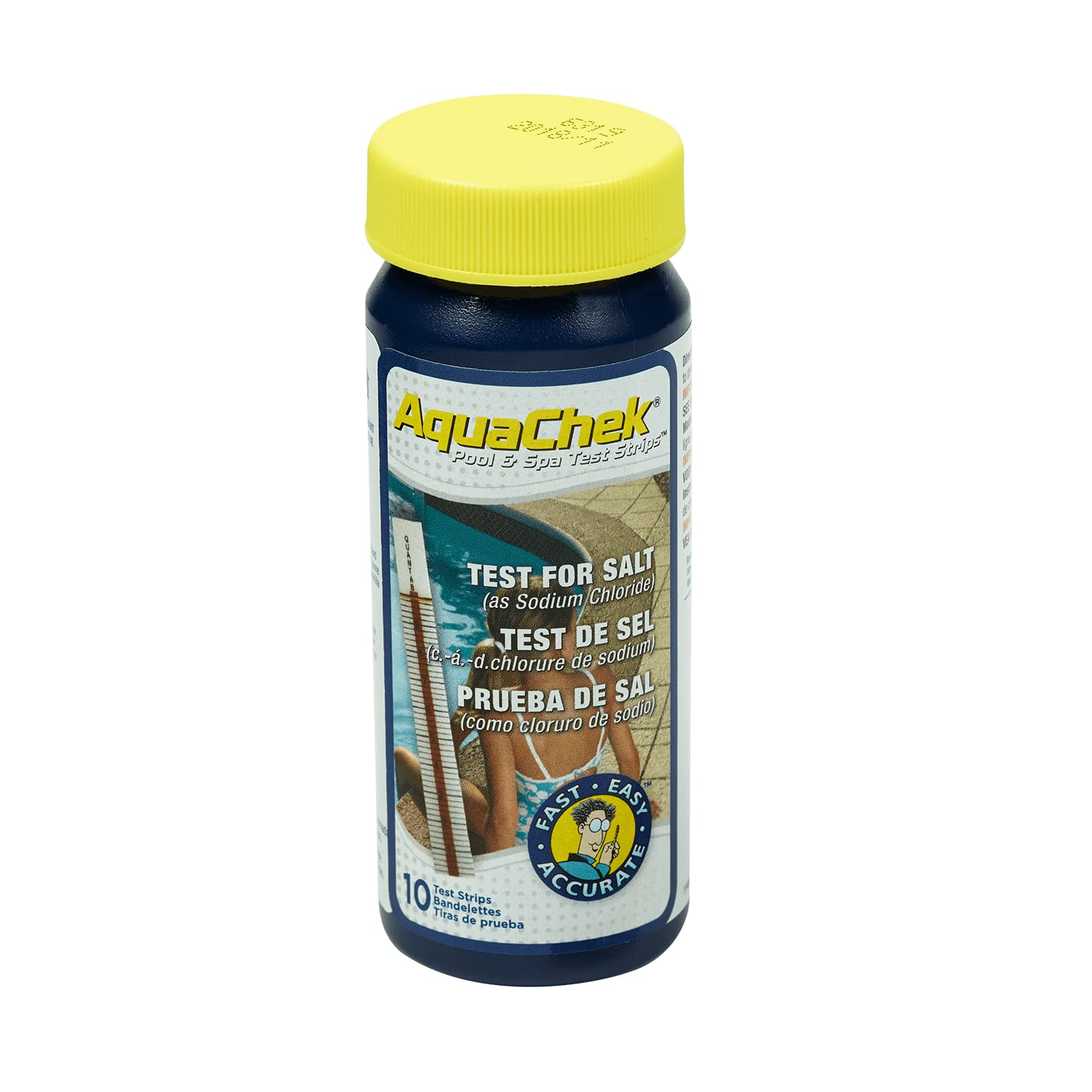 AquaChek salt test strip titrators pack enables quick pool salt level checks.