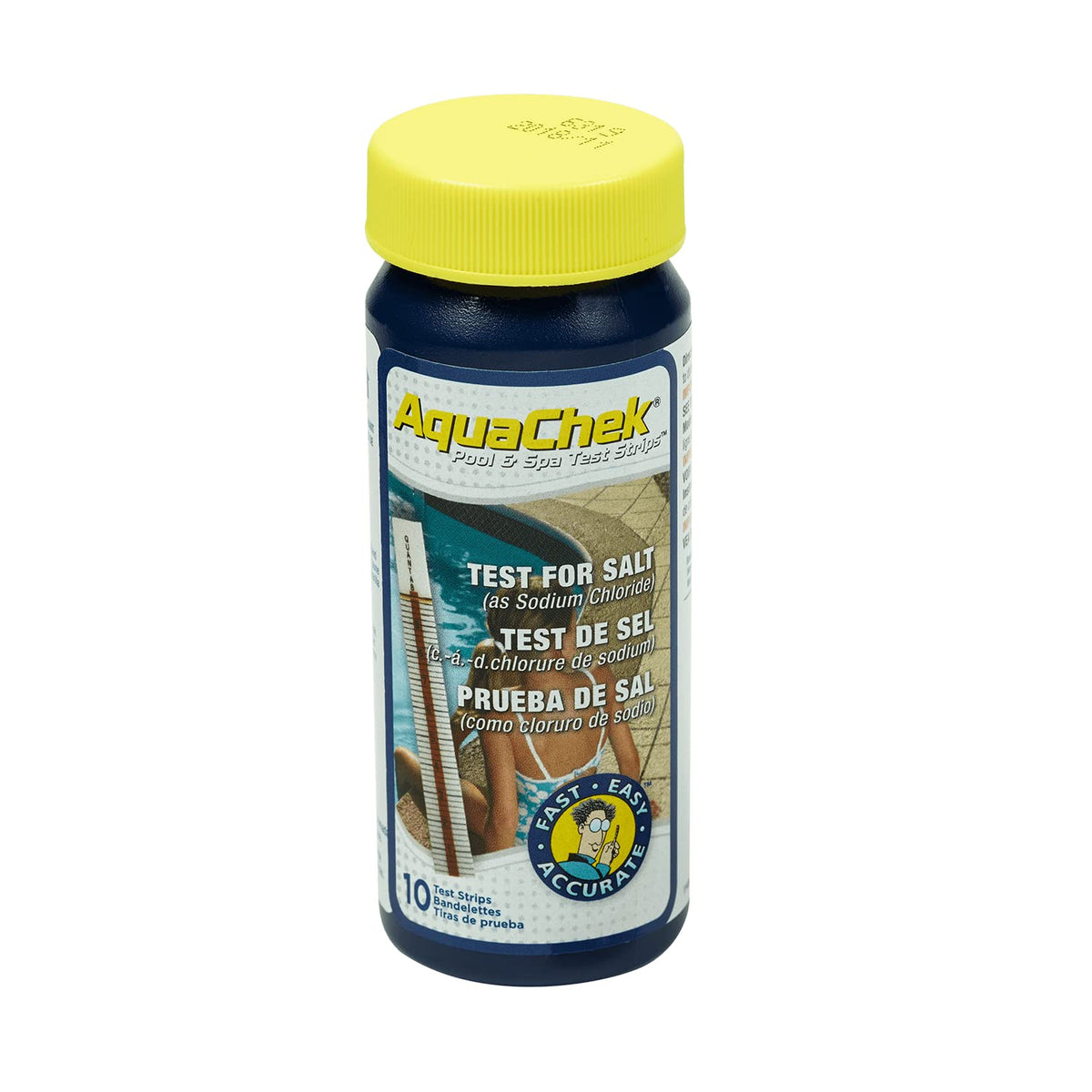AquaChek salt test strip titrators pack enables quick pool salt level checks.