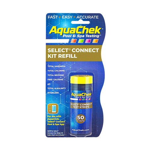 AquaChek Select color chart showing vibrant pads for clear result matching.