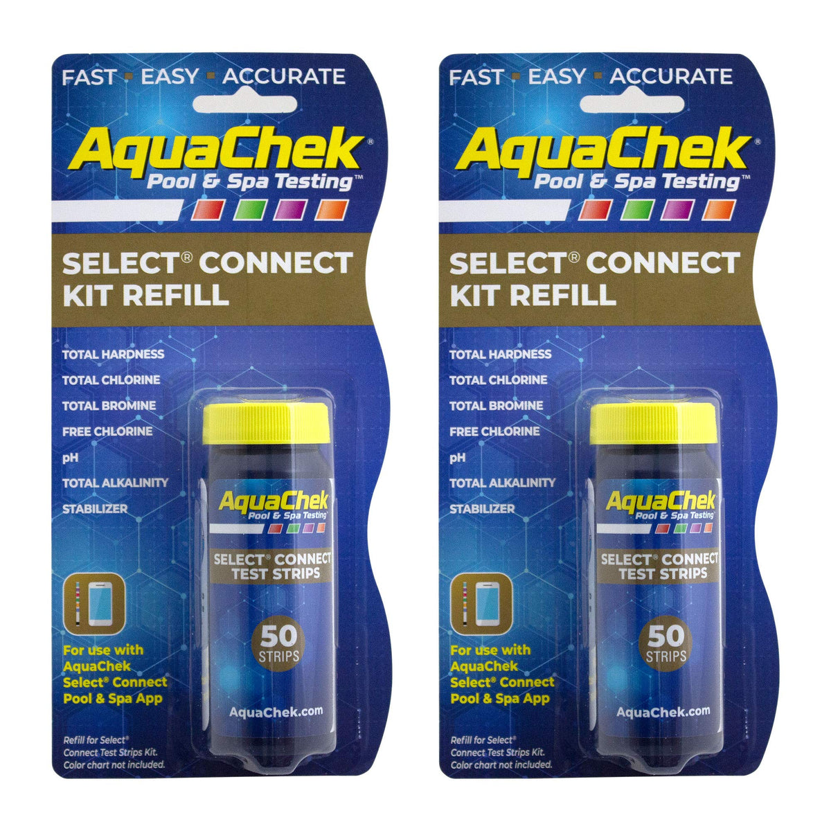 AquaChek Select 7-in-1 test strip refill for quick pool water analysis