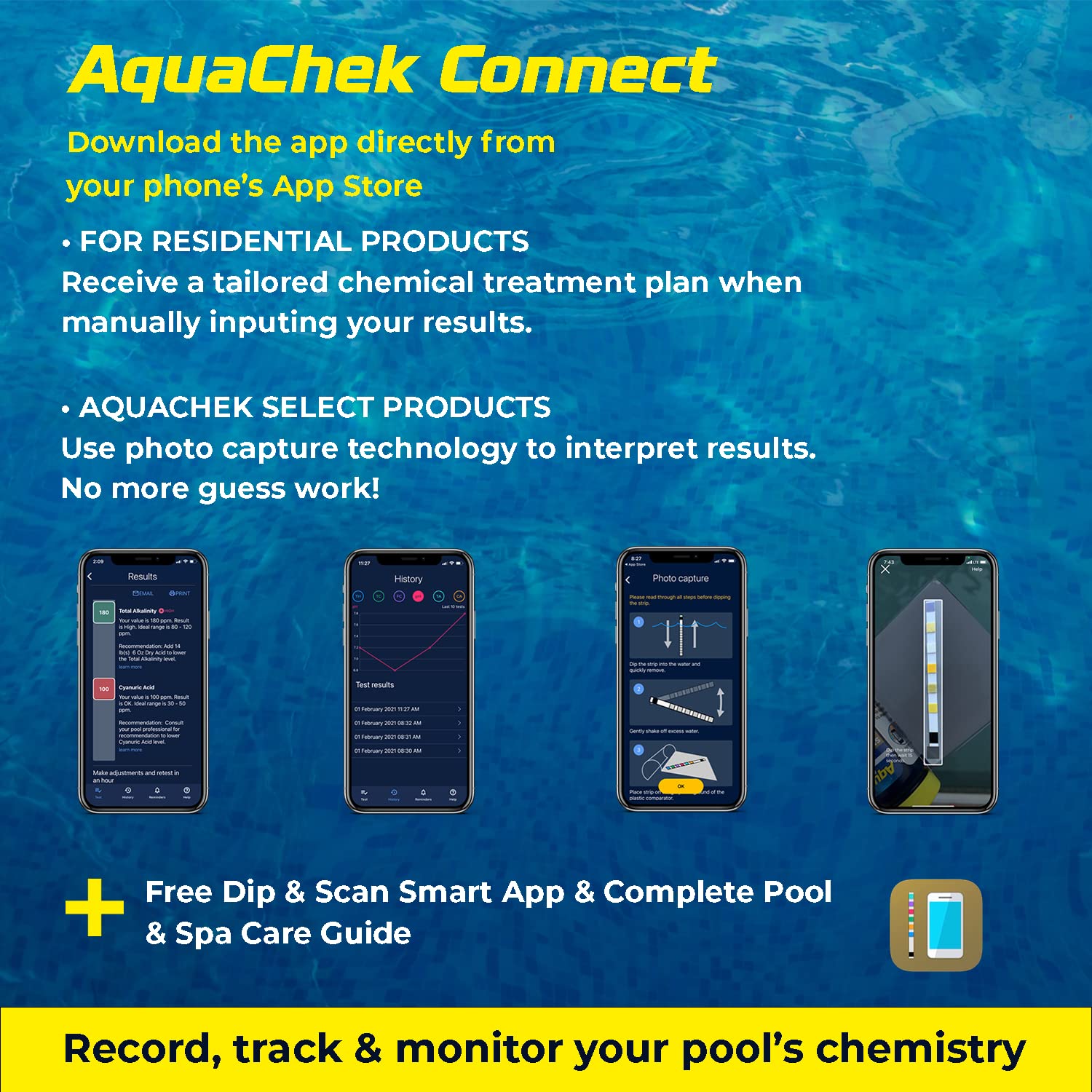 AquaChek water quality testing kit provides practical home pool maintenance.