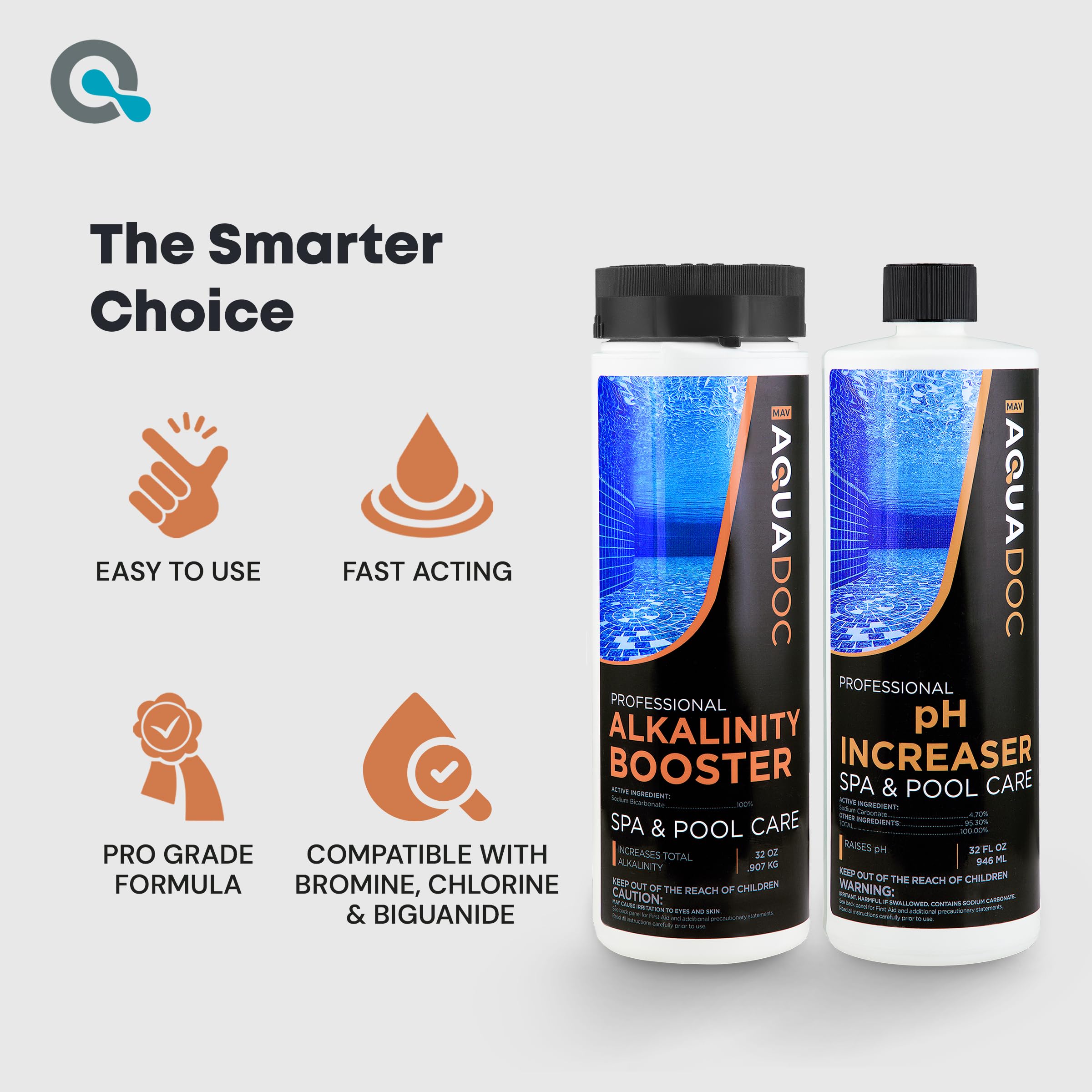 AquaDoc balance-water-check scene suggests stable pH and alkalinity.