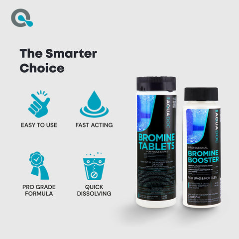 AquaDoc bromine as a chlorine alternative with lower odor in a spa setting.