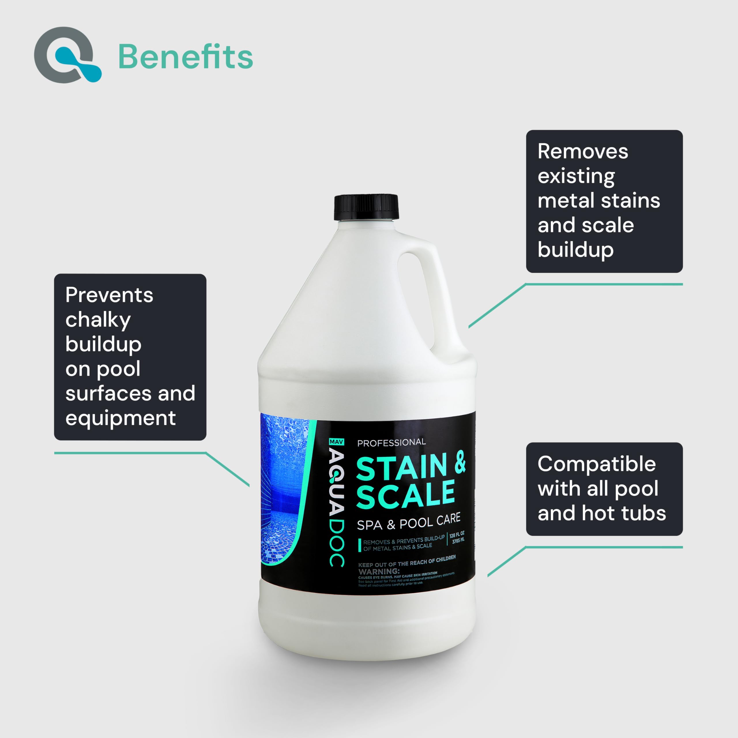 AquaDoc stains remover combats metal discoloration, helping maintain vibrant plaster and vinyl surfaces
