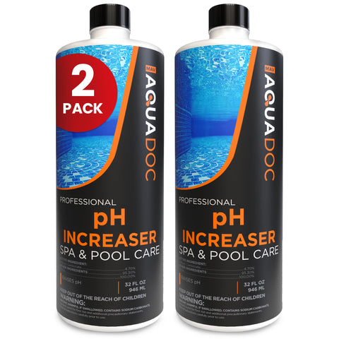 AquaDoc Spa pH Increaser bottle pour promotes balanced hot tub water