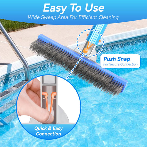 AQUAFLY 35-degree-angle handle eases underwater scrubbing on walls.
