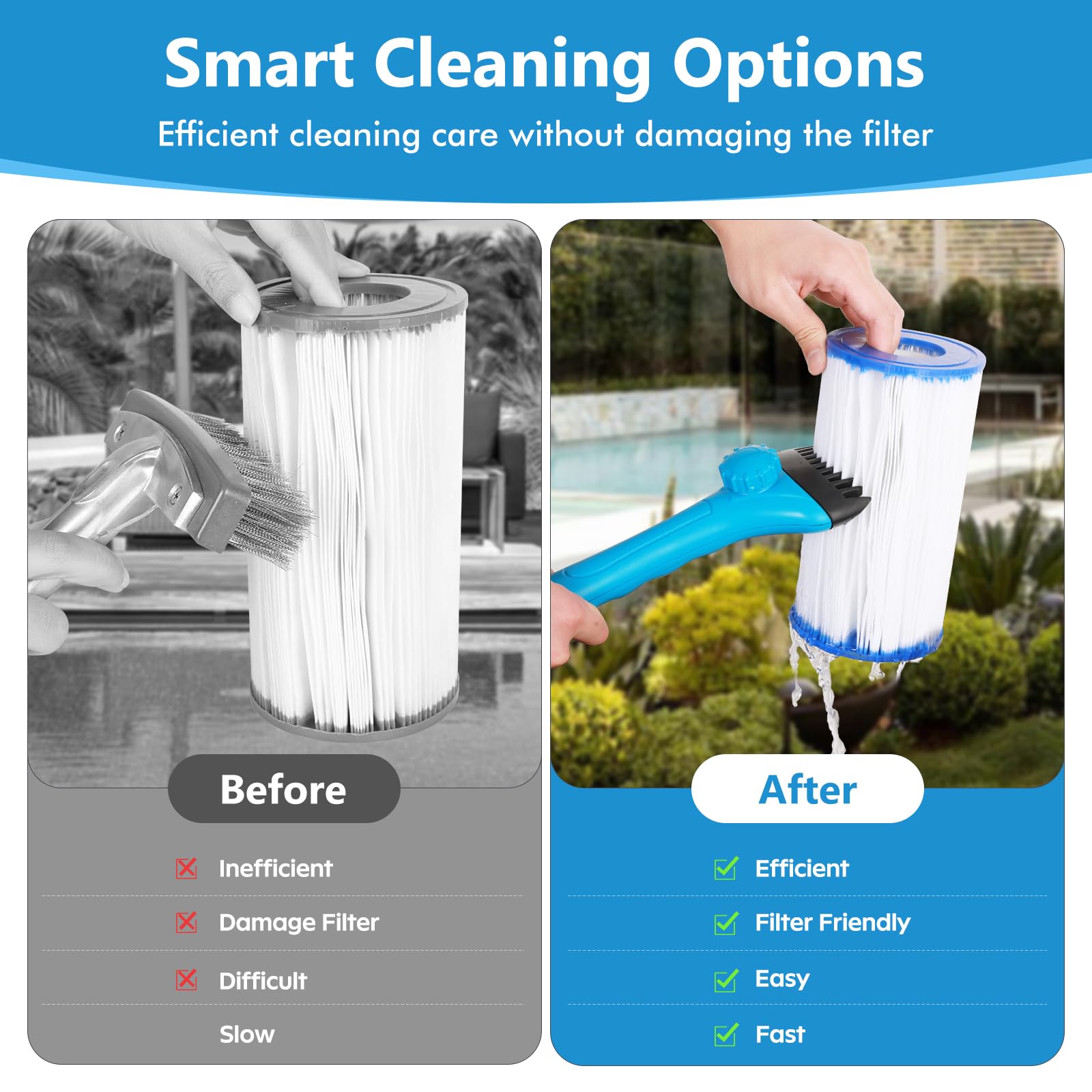 AQUAFLY pool filter tool offers deep-clean action for clogged filters and improved flow.