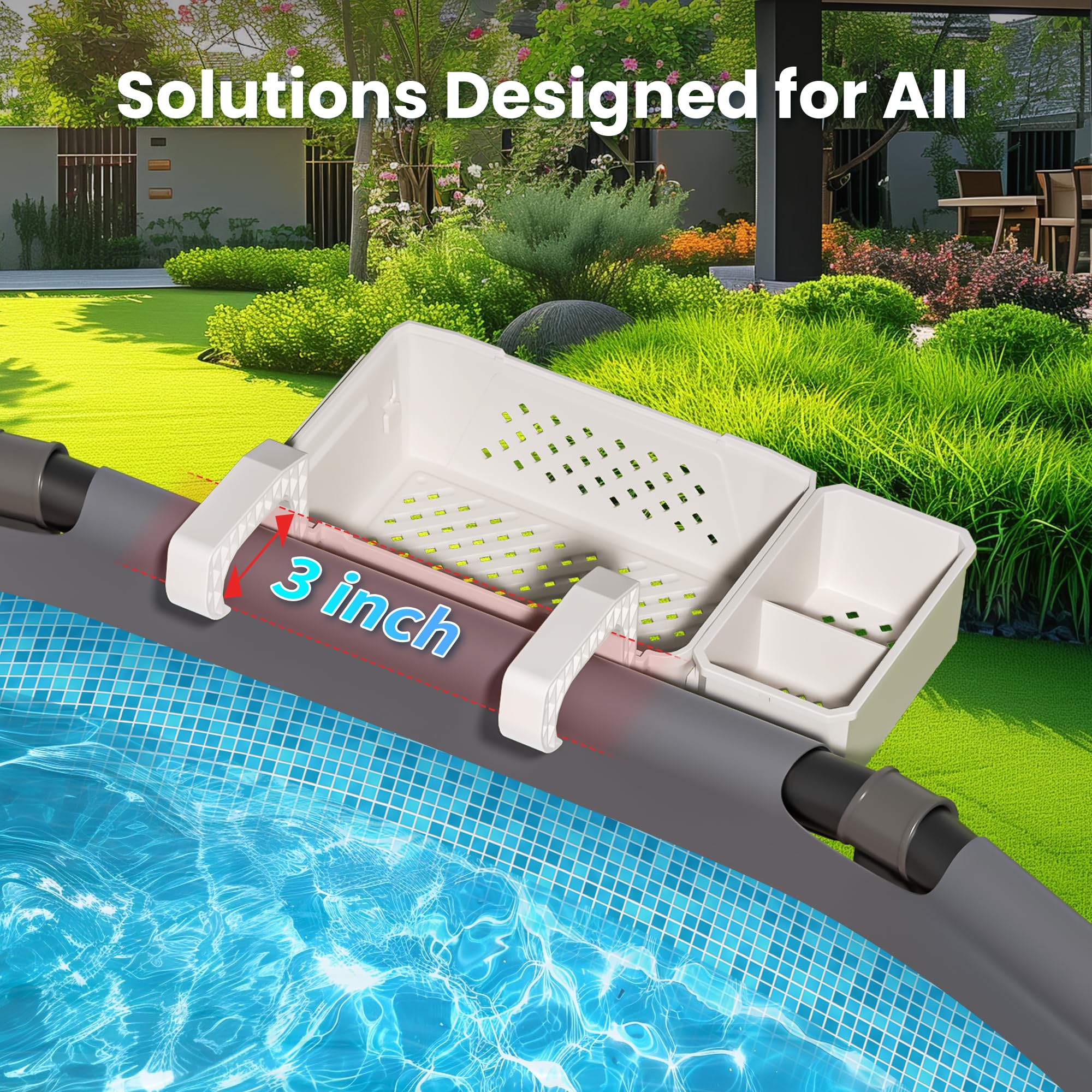 Close-up of AquaJoyer cup holders showing convenient poolside drinks access
