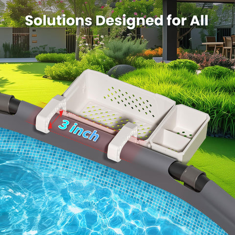 Close-up of AquaJoyer cup holders showing convenient poolside drinks access