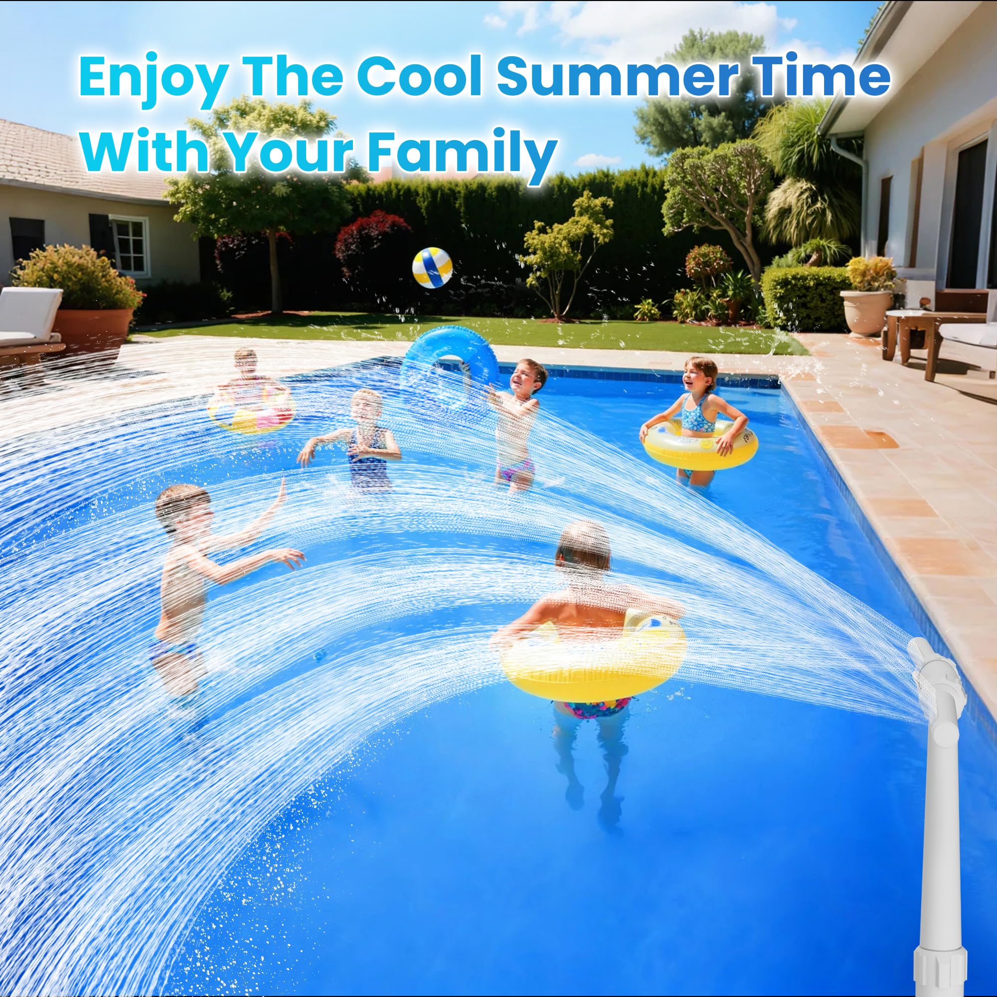 AquaJoyer fountain provides a relaxing soundscape with multiple streams.