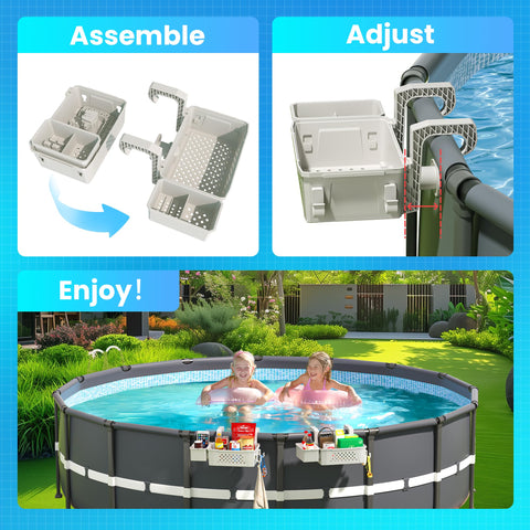 AquaJoyer stackable storage baskets ready for off-season organization
