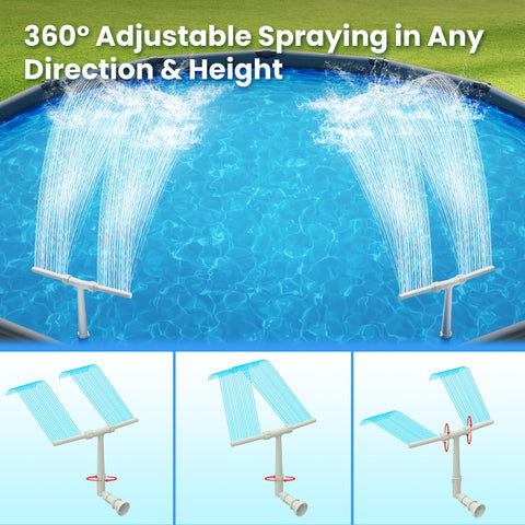 AquaJoyer universal-fit jets fit 1-1/4 in and 1-1/2 in returns for easy setup.