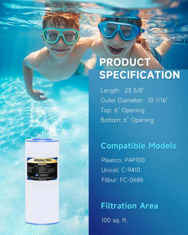 AQUALTRA Ultral-C3 compatible pool filter for clear water.