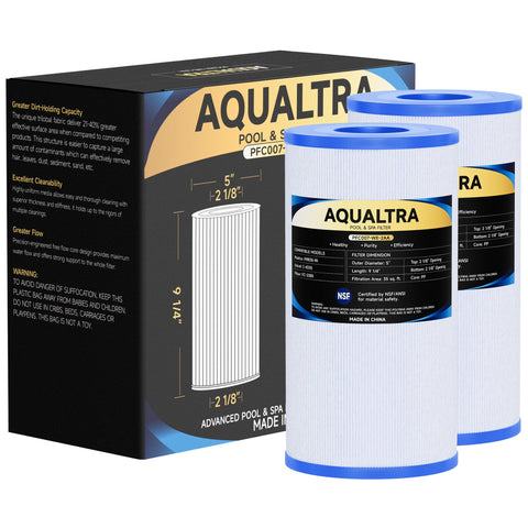 AQUALTRA PRB35-IN spa filter front view shows dirt-locking filtration for cleaner water