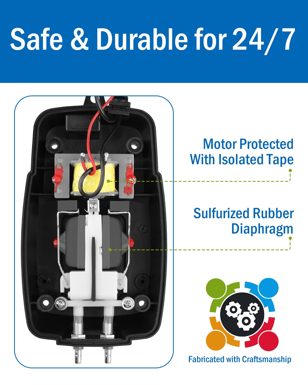 Aquamiracle 2-inch air stones delivering gentle bubbling for oxygen transfer