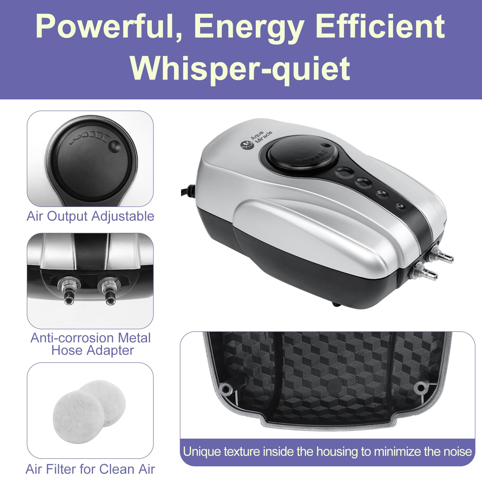 AquaMiracle 2-inch air stones deliver gentle bubble diffusion for even oxygen distribution