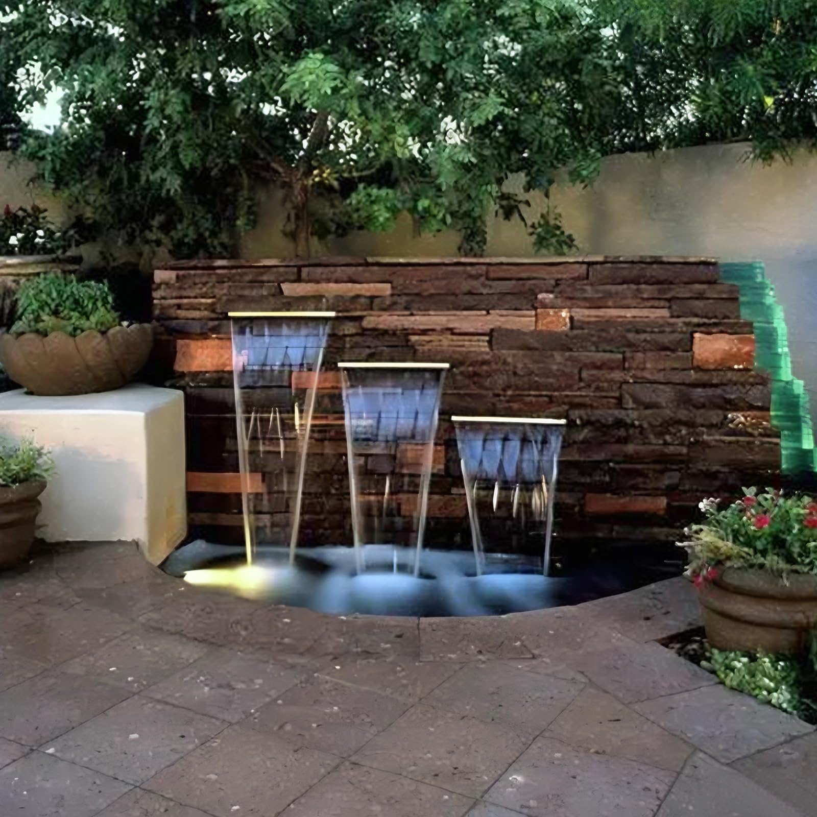Aquamiracle 8-inch stainless-steel spillway highlights premium build for lasting use.