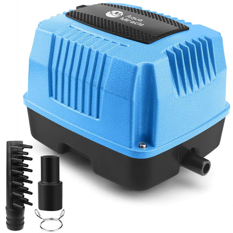 Aquamiracle AP-80 pond aerator front view highlighting copper coil motor for efficiency