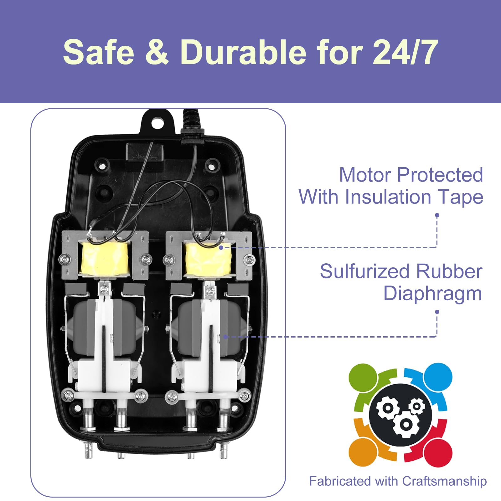 AquaMiracle chrome outlets and diaphragm detail indicating durability