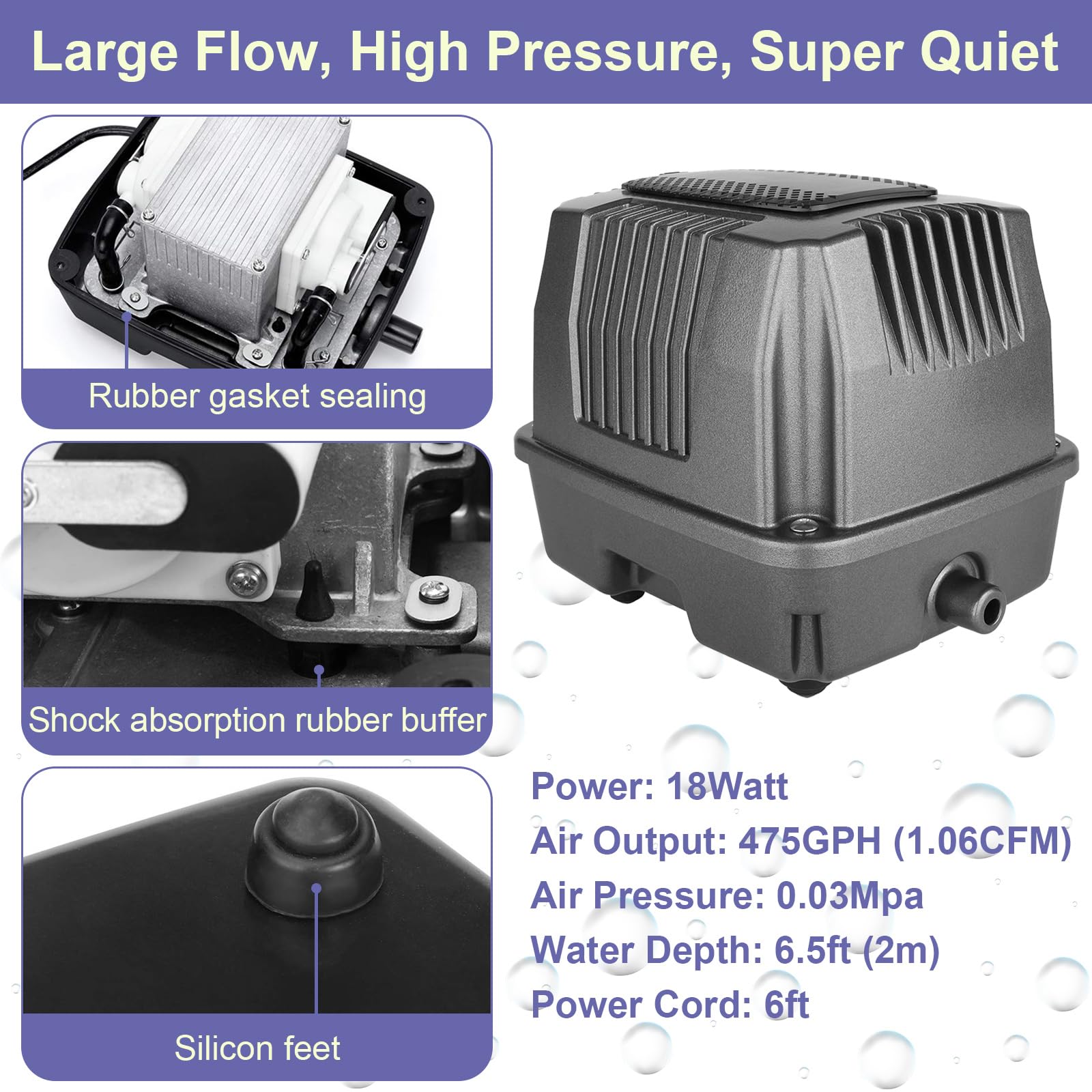 Aquamiracle EPDM rubber air diffuser diffuses air efficiently.