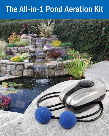 Aquamiracle pond air pump assembly with adjustable airflow for pond health