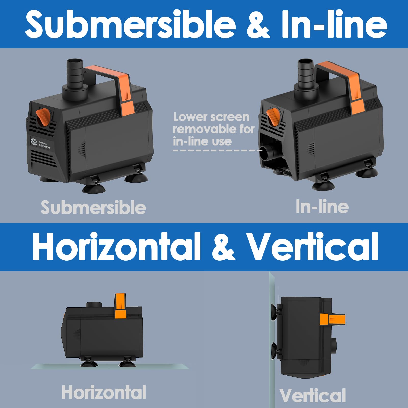AquaMiracle removable inlet screen simplifies connections and cleaning