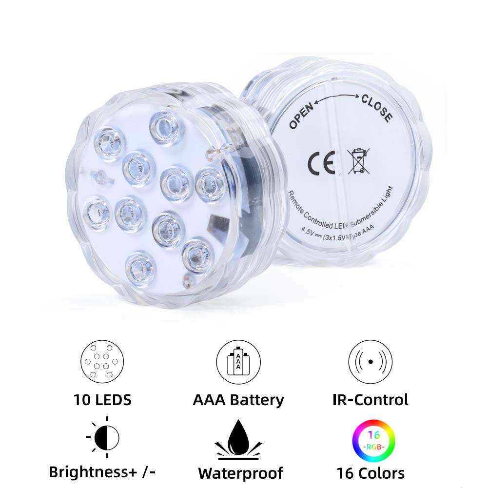 Aquamiracle waterproof battery-operated light adds color to ponds and fountains.