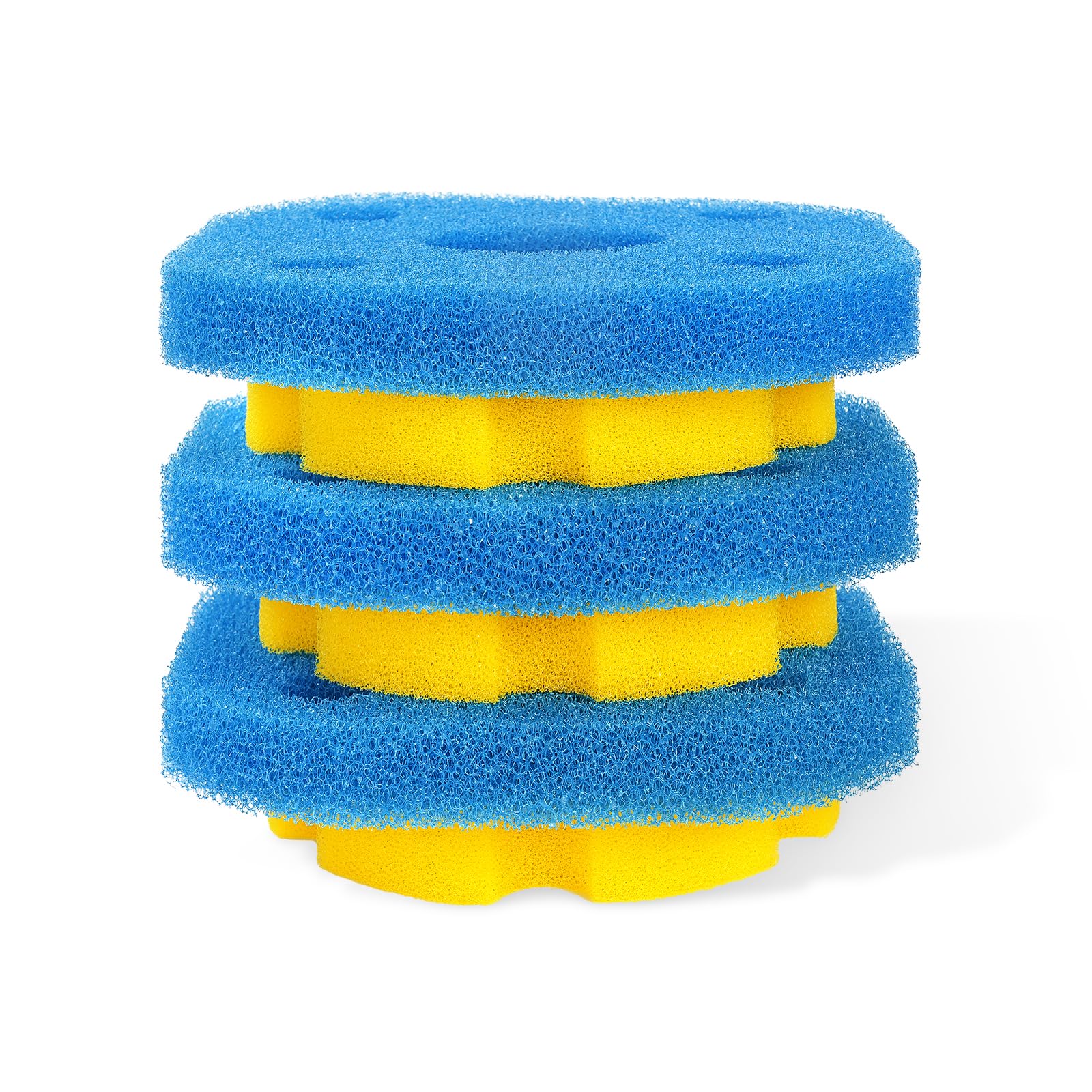 AQUANEAT yellow sponge 7.875-inch pad for compact pond filtration.