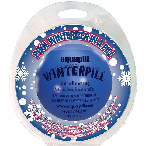 AquaPill WinterPill cap being pierced for winterization, quick setup