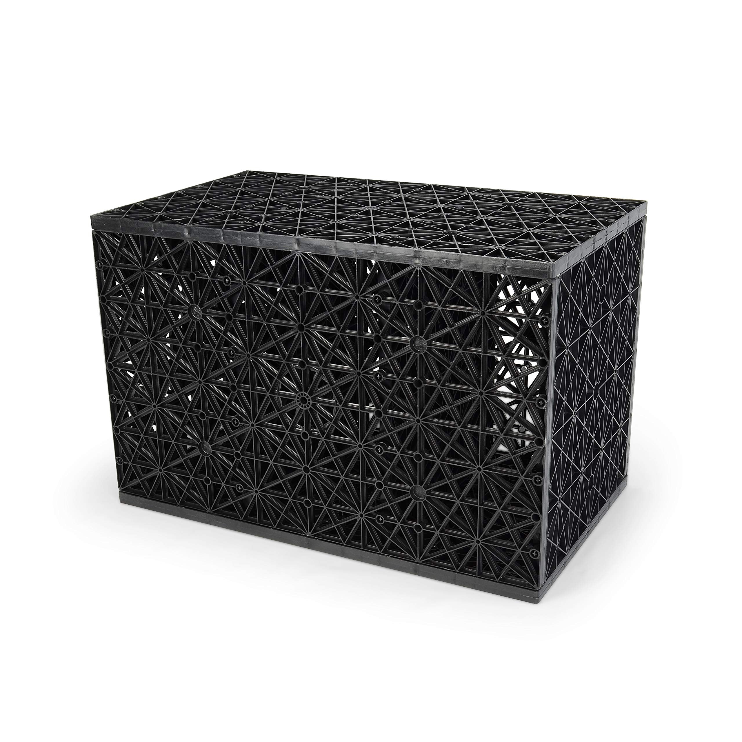 Aquascape AquaBlox water storage block system in a pondless basin for efficient capacity.