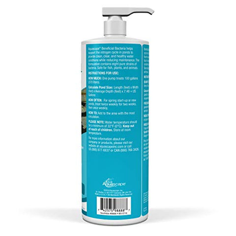 Aquascape Beneficial Bacteria Liquid pond water clarity improves with regular treatment